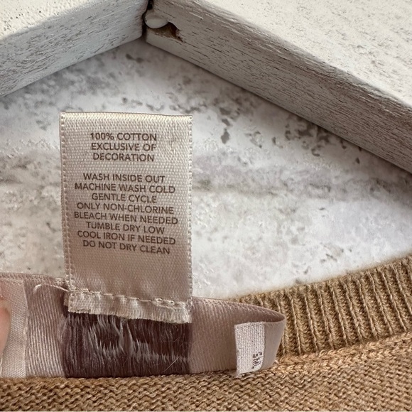 LOFT cardigan bow detail women’s size small camel tan - Picture 3 of 5